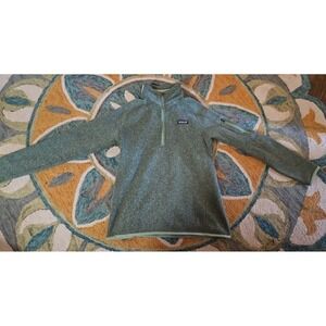 Patagonia Better Sweater Green Knit 1/4 Zip Pullover Womens Size Medium